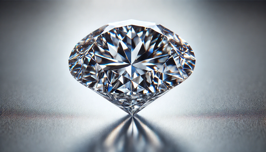 a lab-grown diamond in a landscape orientation, emphasizing its clarity and brilliance.
