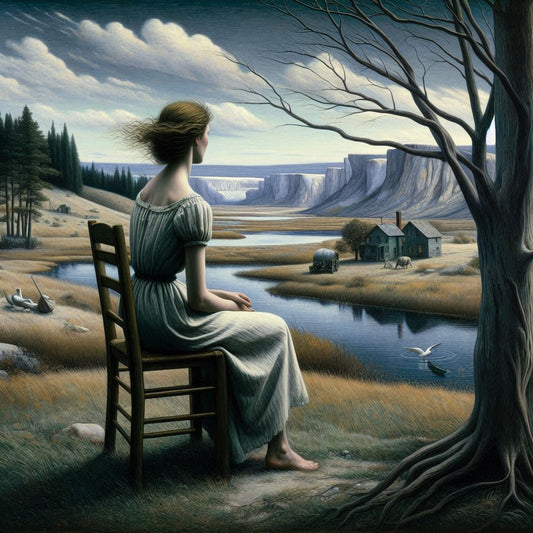 An artist painting a detailed version of Andrew Wyeth’s “Christina’s World”