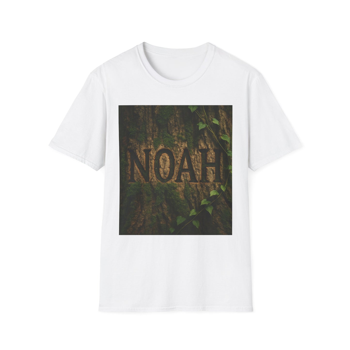 NOAH Name Carved in Tree | Nature-Inspired T-Shirt