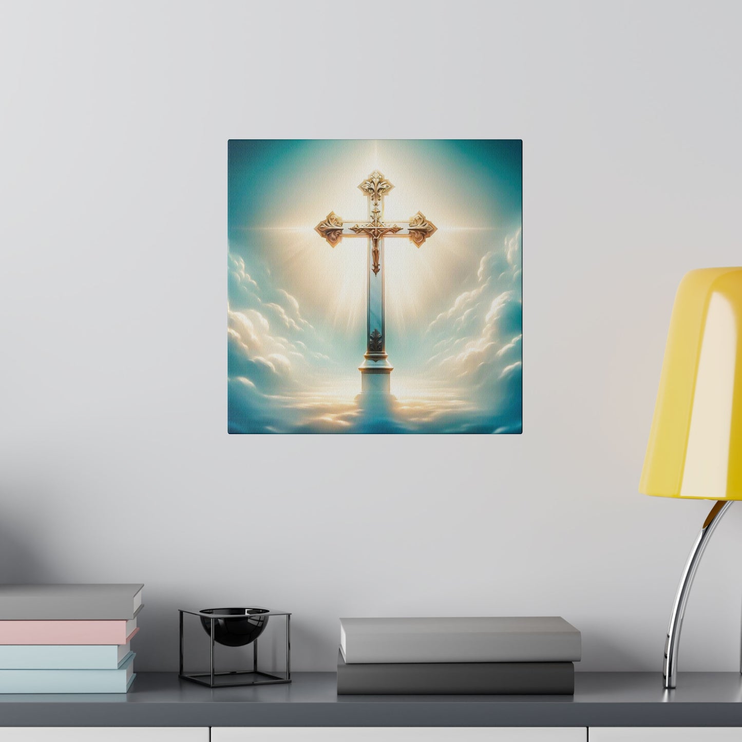 Divine Light: Heavenly Cross Canvas Art