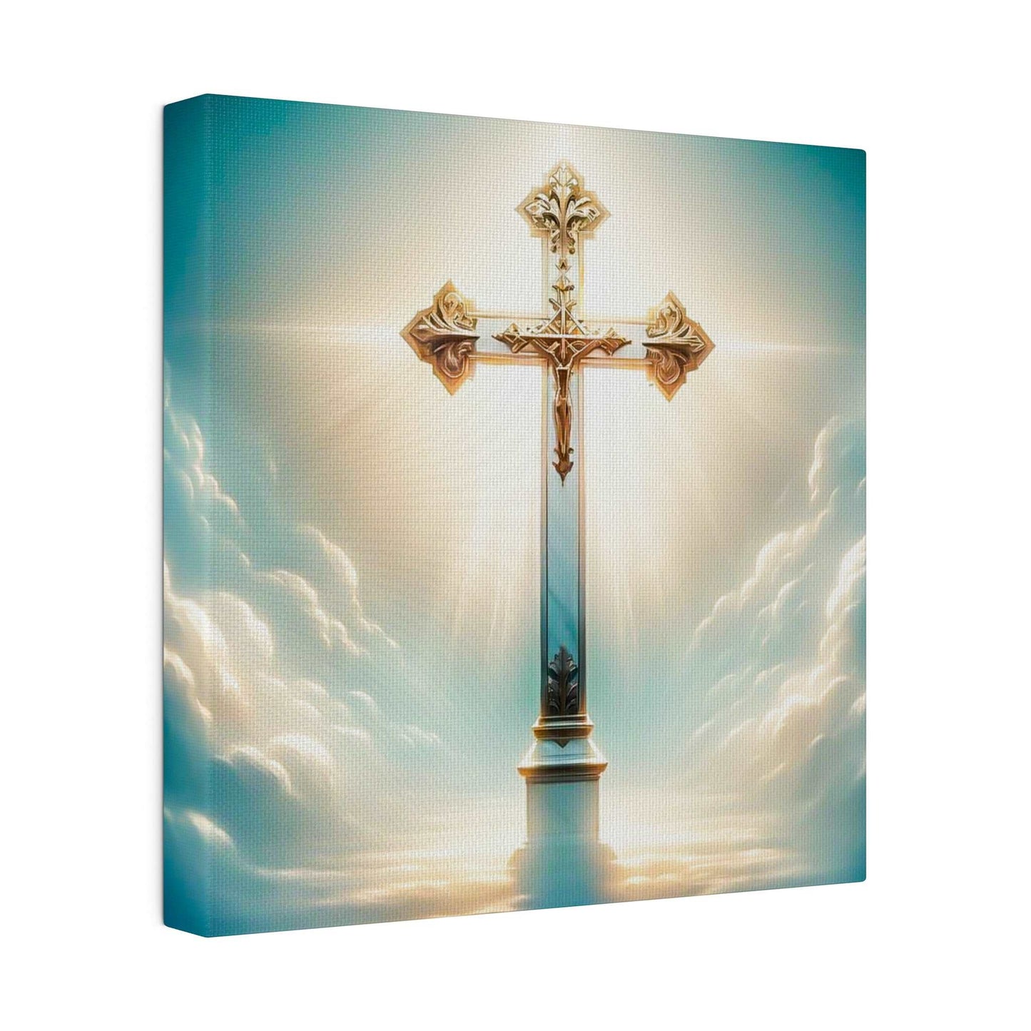 Divine Light: Heavenly Cross Canvas Art