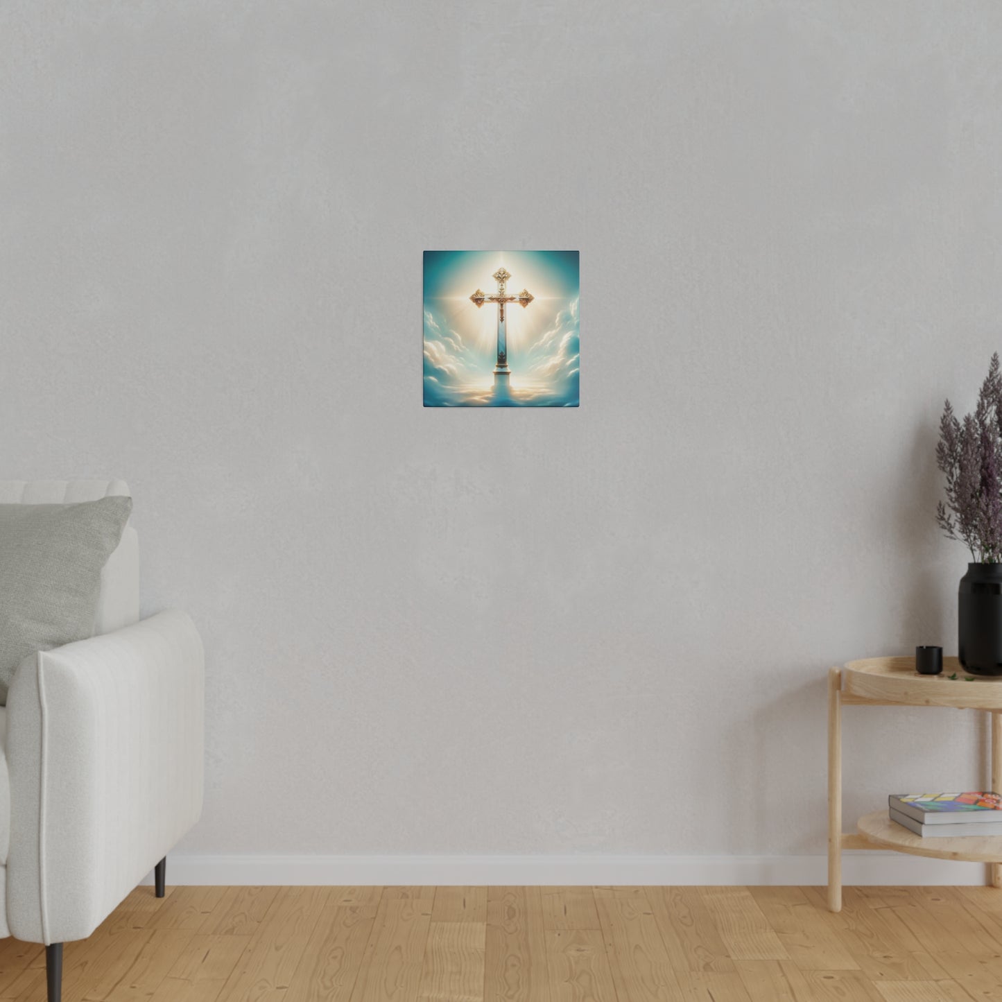 Divine Light: Heavenly Cross Canvas Art