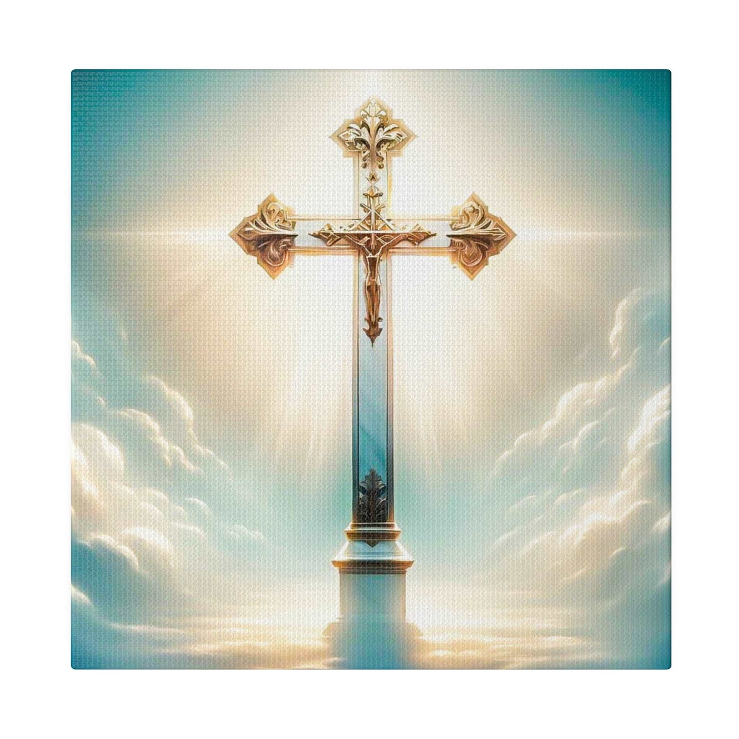 Divine Light: Heavenly Cross Canvas Art