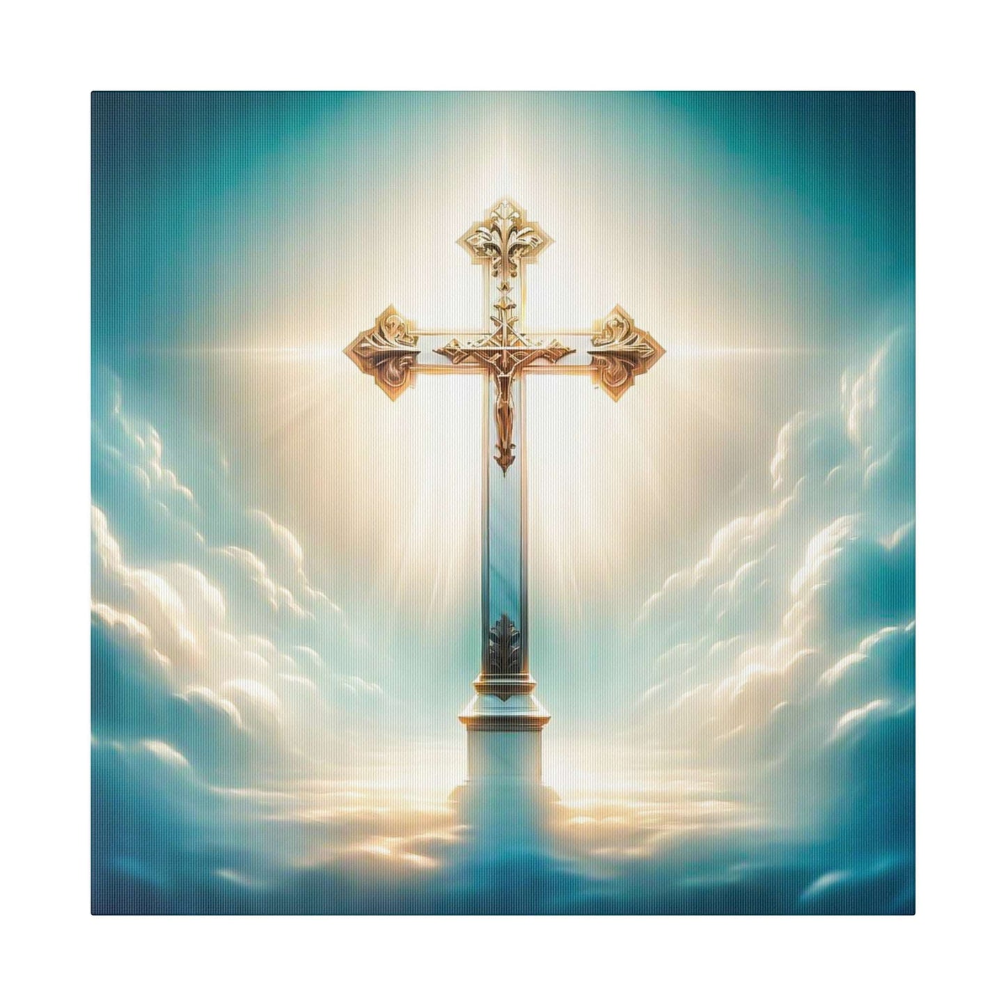 Divine Light: Heavenly Cross Canvas Art