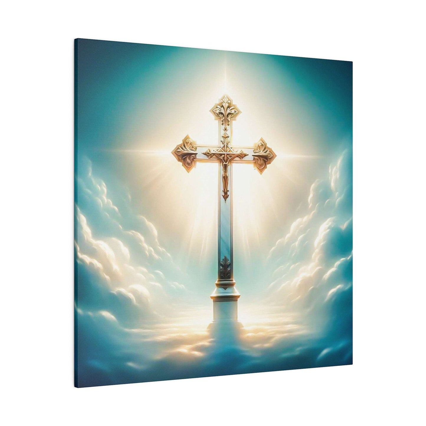 Divine Light: Heavenly Cross Canvas Art