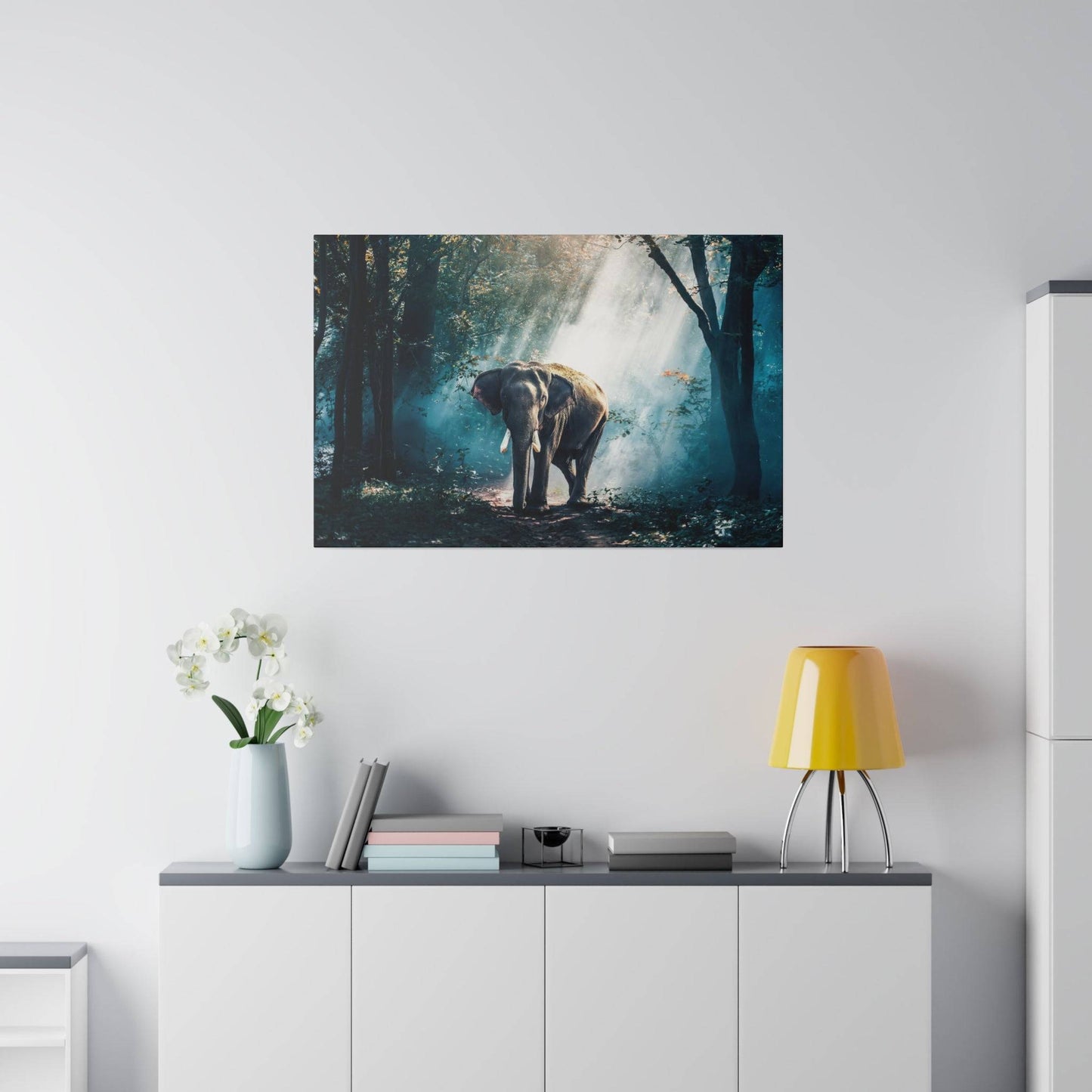 Mystical Forest Trail: Enchanting Elephant Canvas Print