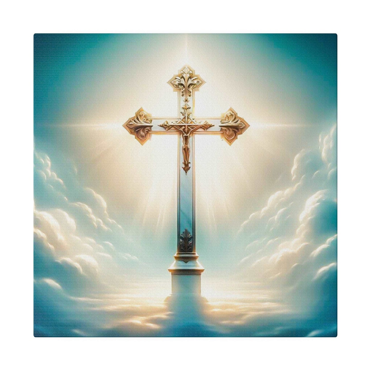 Divine Light: Heavenly Cross Canvas Art