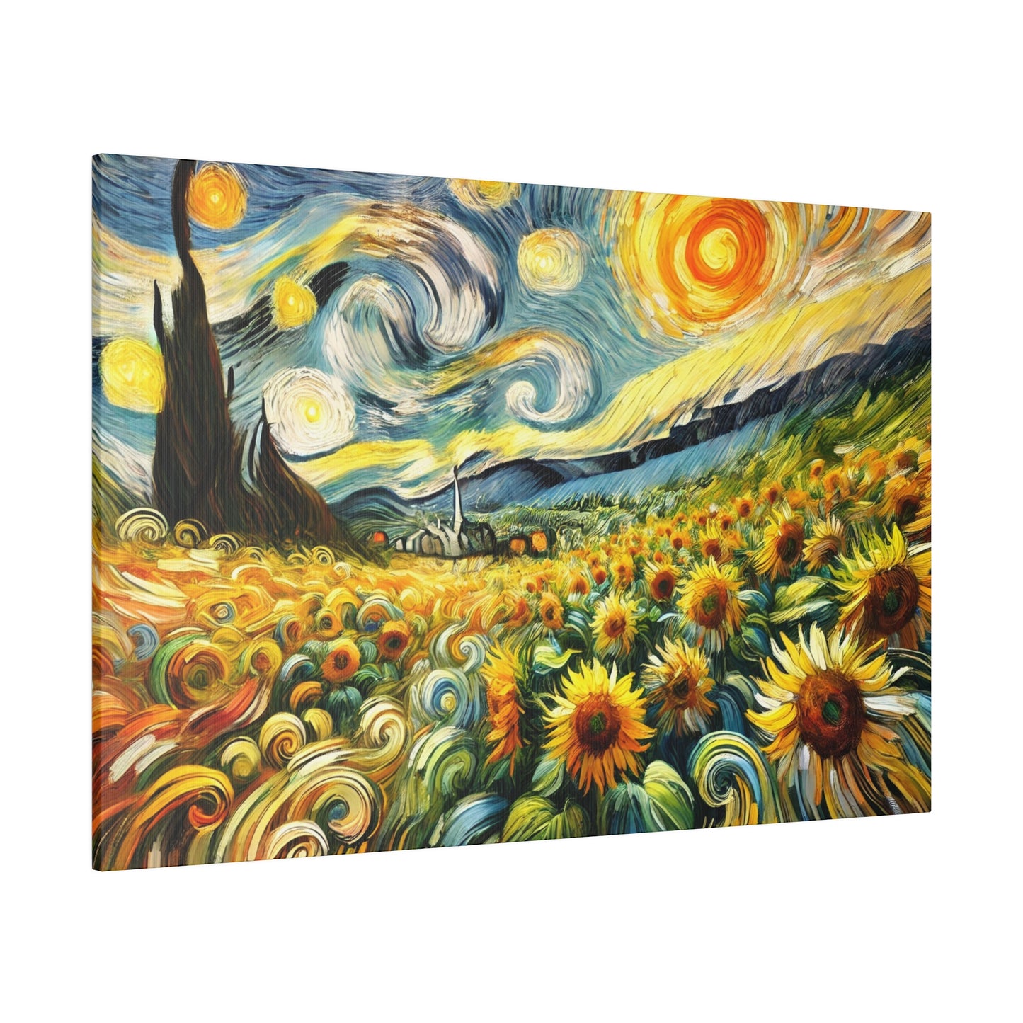 Sunflower Dreamscape - Field of Sunflowers Canvas Art in Van Gogh Style