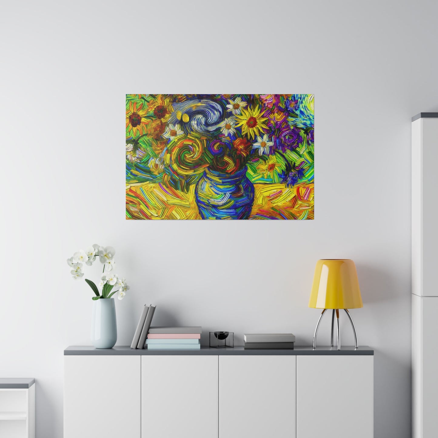 Floral Dreamscape - Vase of Flowers in Van Gogh Style