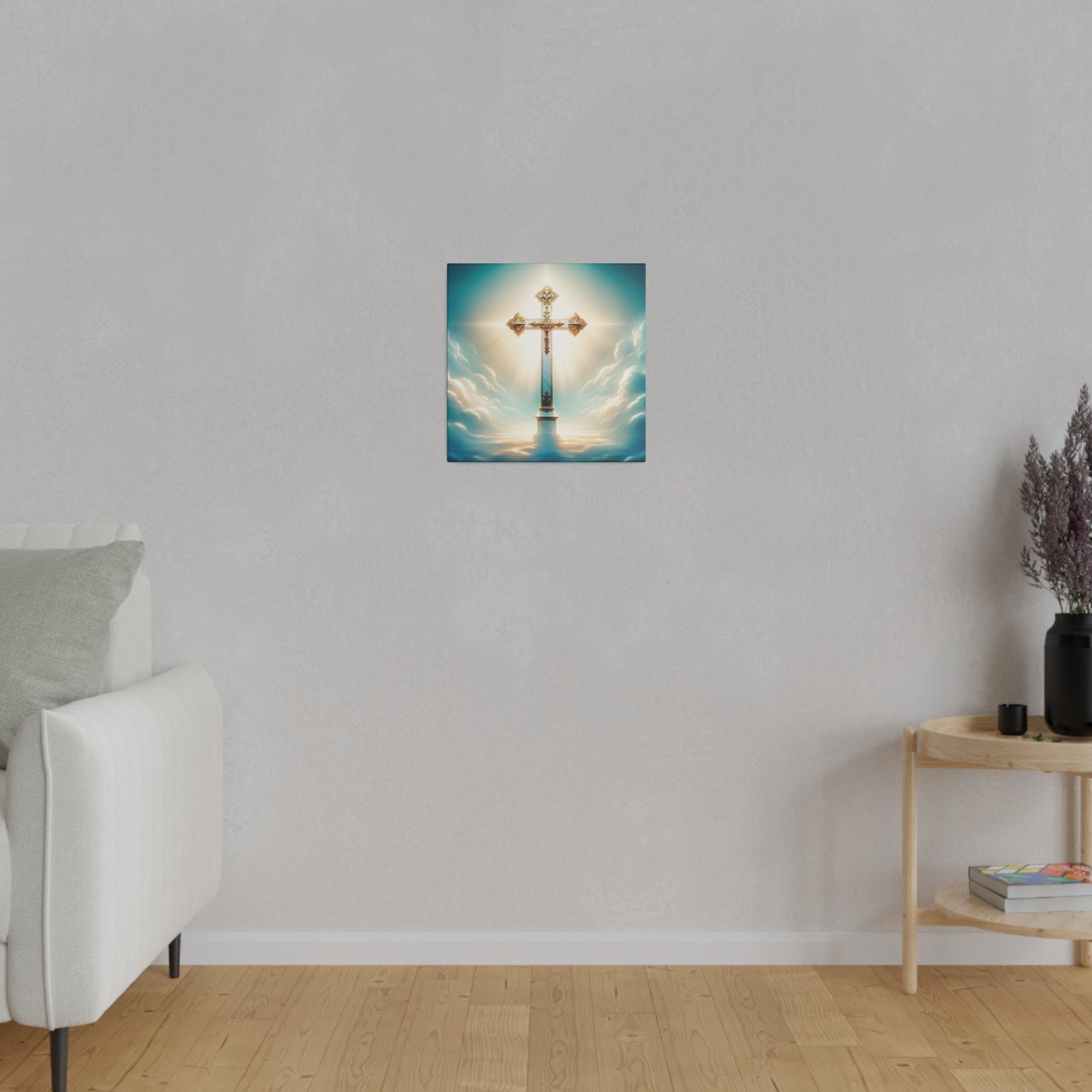 Divine Light: Heavenly Cross Canvas Art