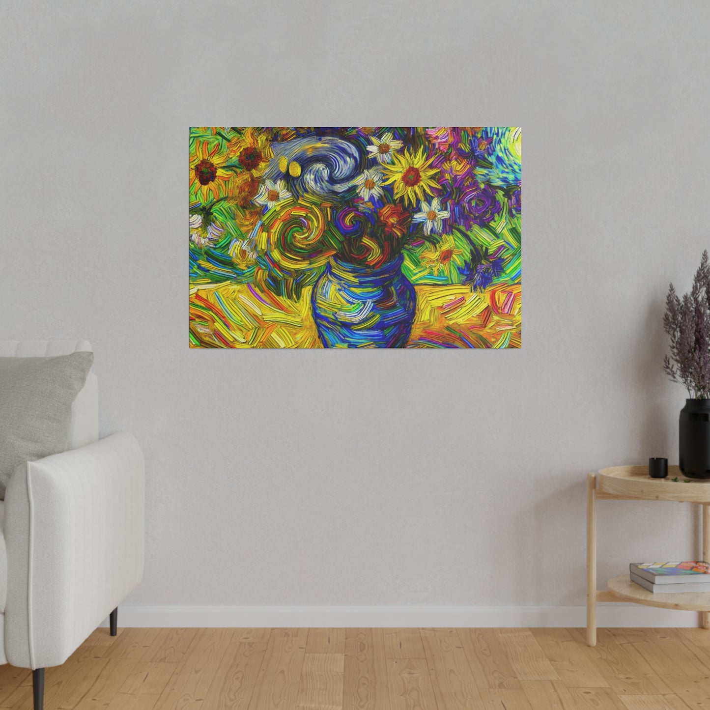 Floral Dreamscape - Vase of Flowers in Van Gogh Style