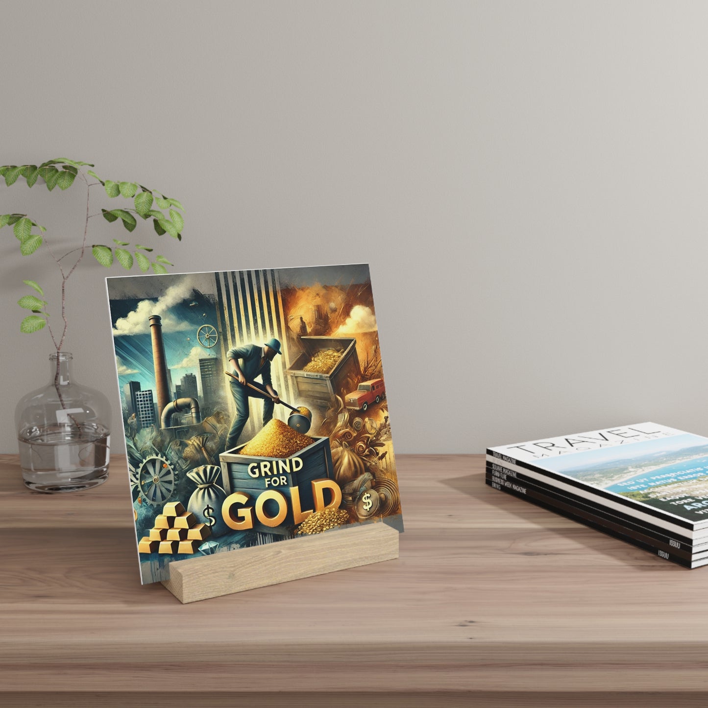 Grind for Gold: Motivational Gallery Board – Inspirational Art