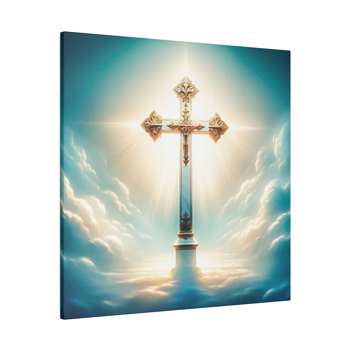 Divine Light: Heavenly Cross Canvas Art