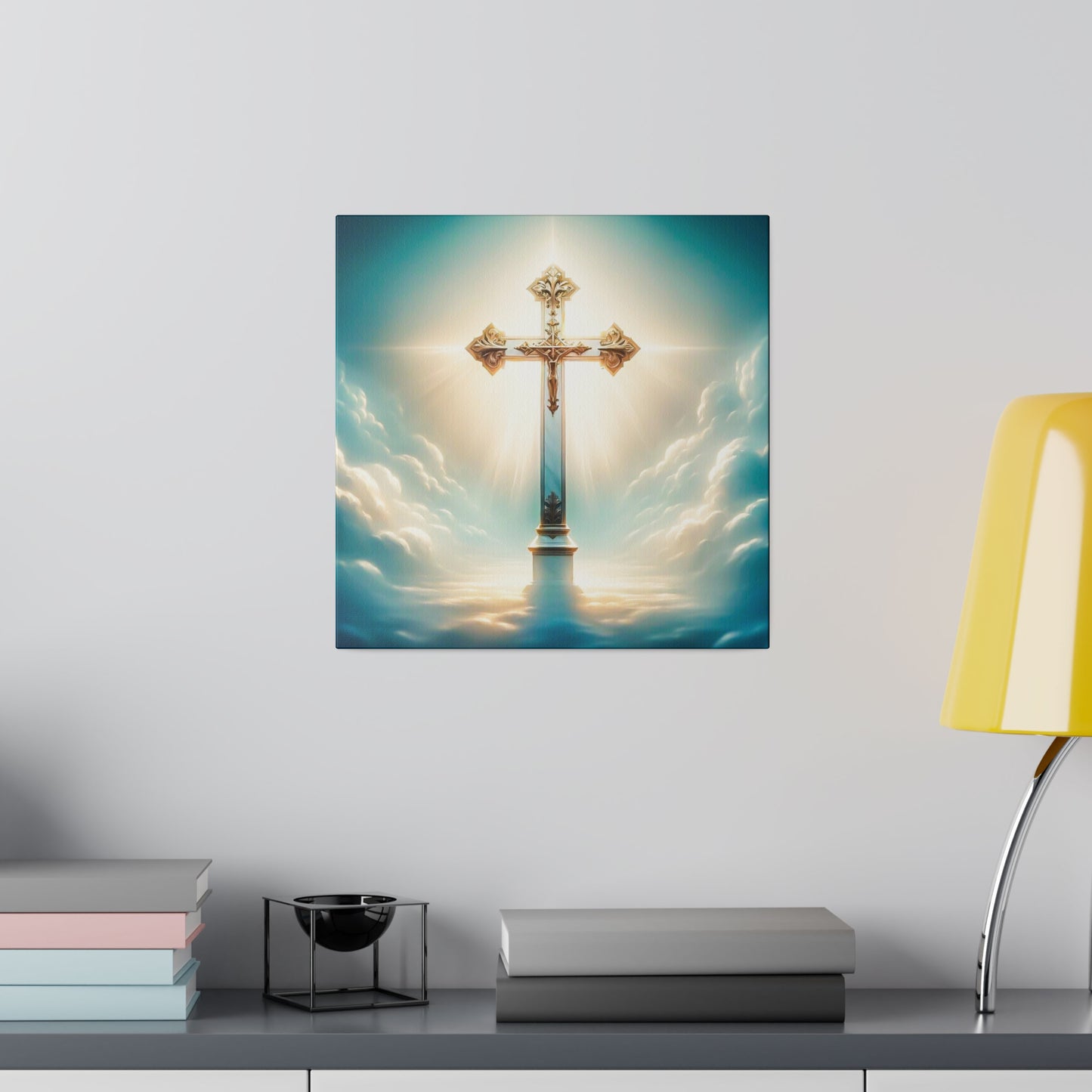 Divine Light: Heavenly Cross Canvas Art