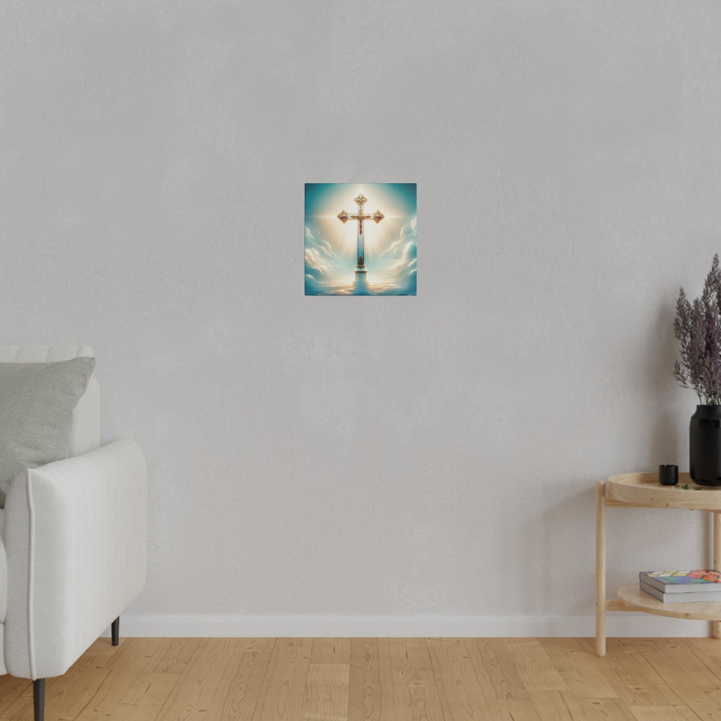 Divine Light: Heavenly Cross Canvas Art