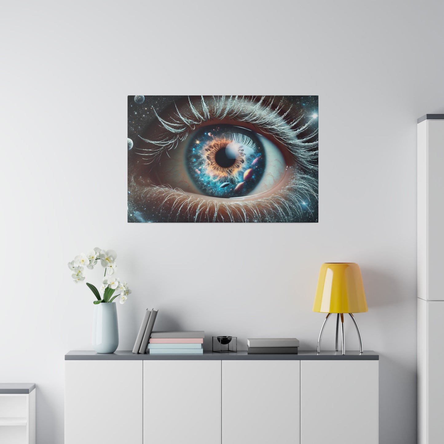 Universe Within the Eye 4K Canvas: Cosmic and Surreal Art