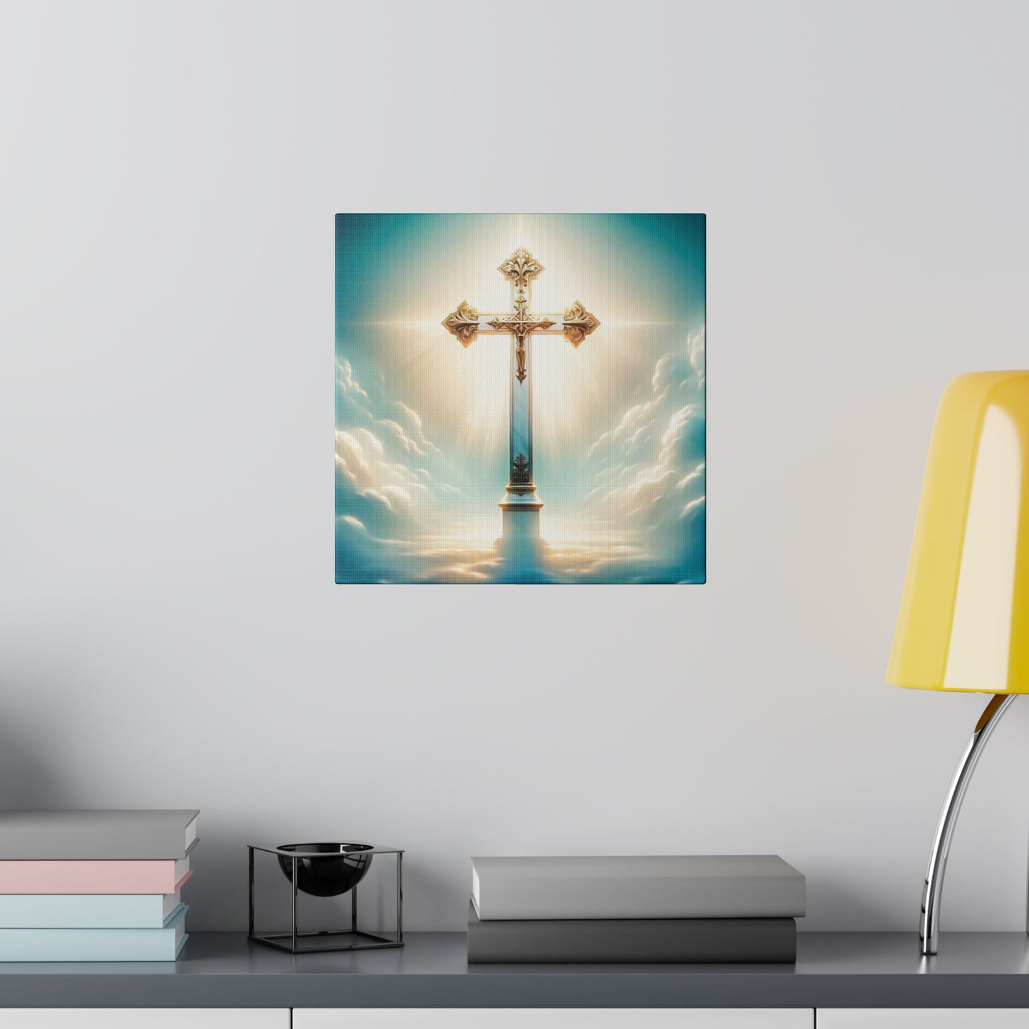 Divine Light: Heavenly Cross Canvas Art
