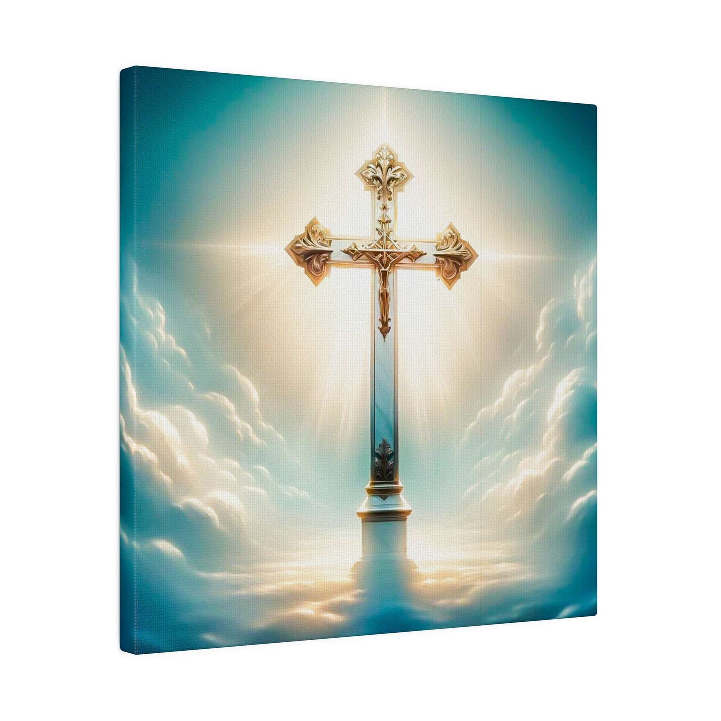 Divine Light: Heavenly Cross Canvas Art
