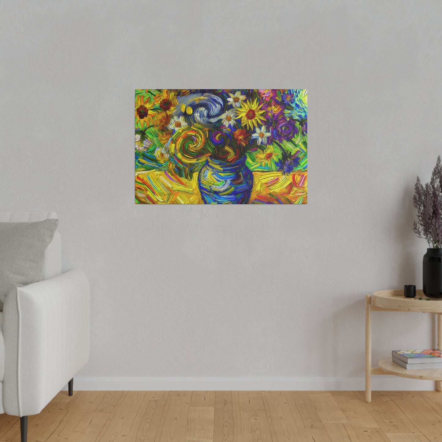 Floral Dreamscape - Vase of Flowers in Van Gogh Style