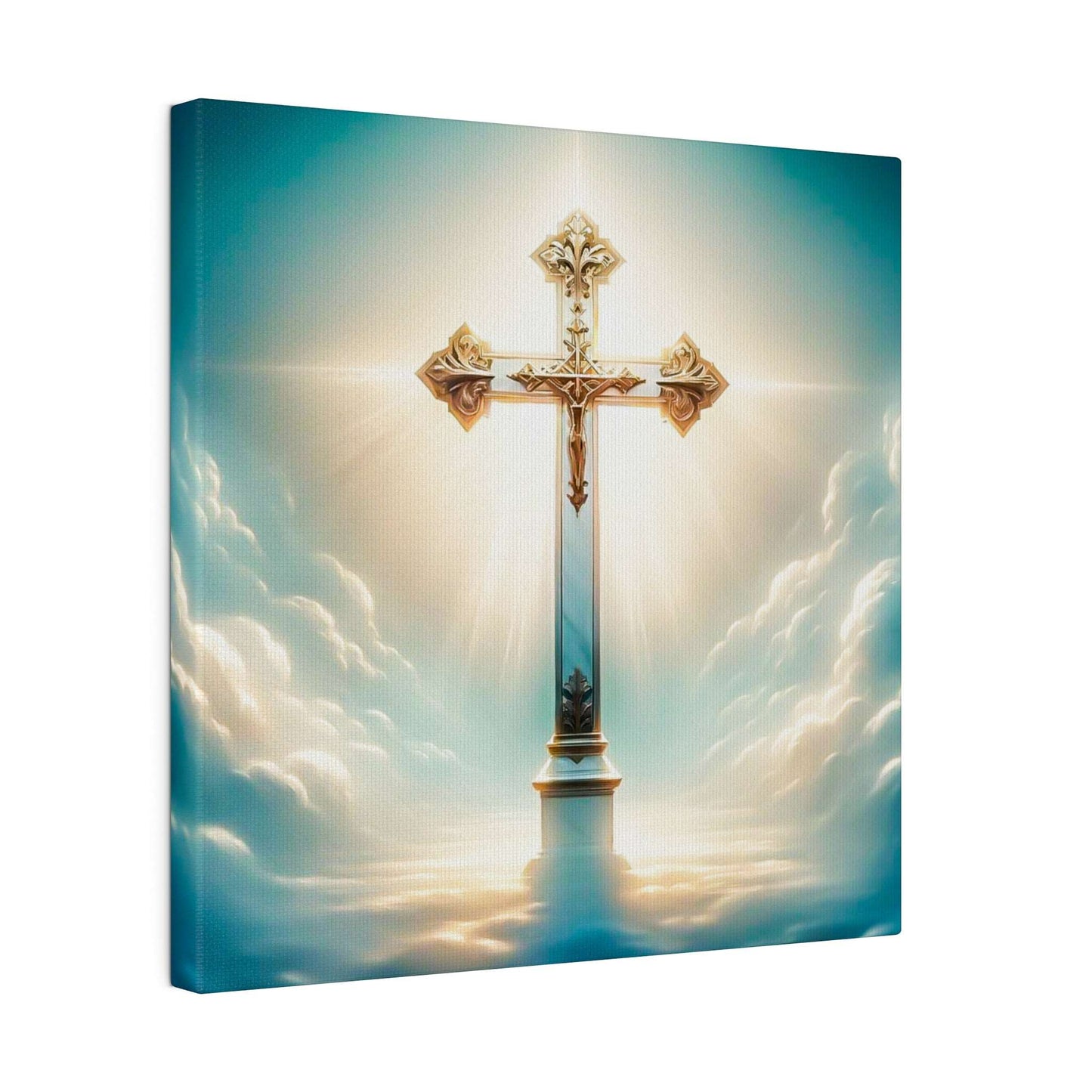 Divine Light: Heavenly Cross Canvas Art