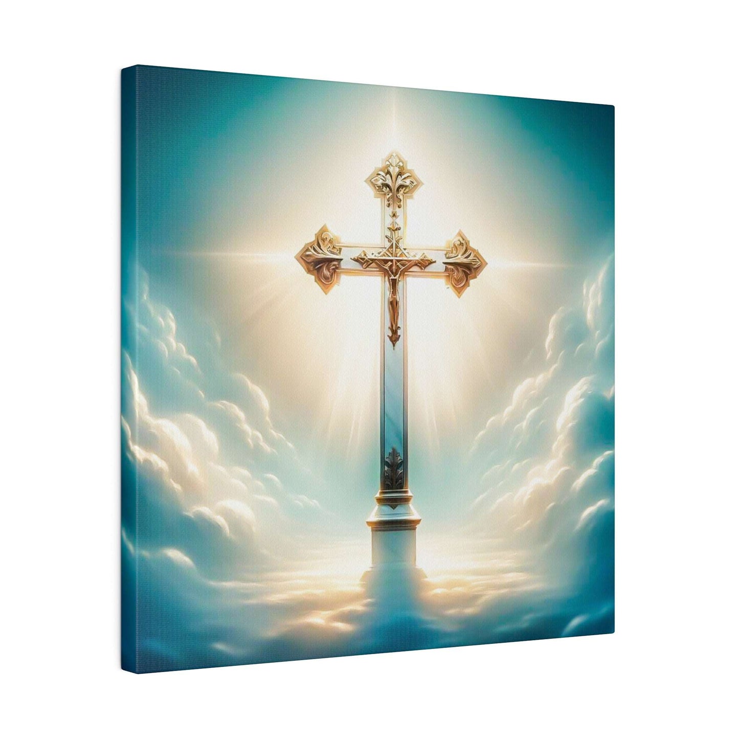 Divine Light: Heavenly Cross Canvas Art