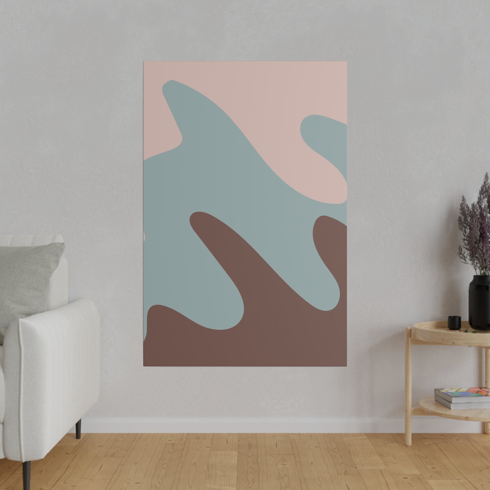 Minimalist abstract art piece with an elegant mix of pastel shades and organic patterns.