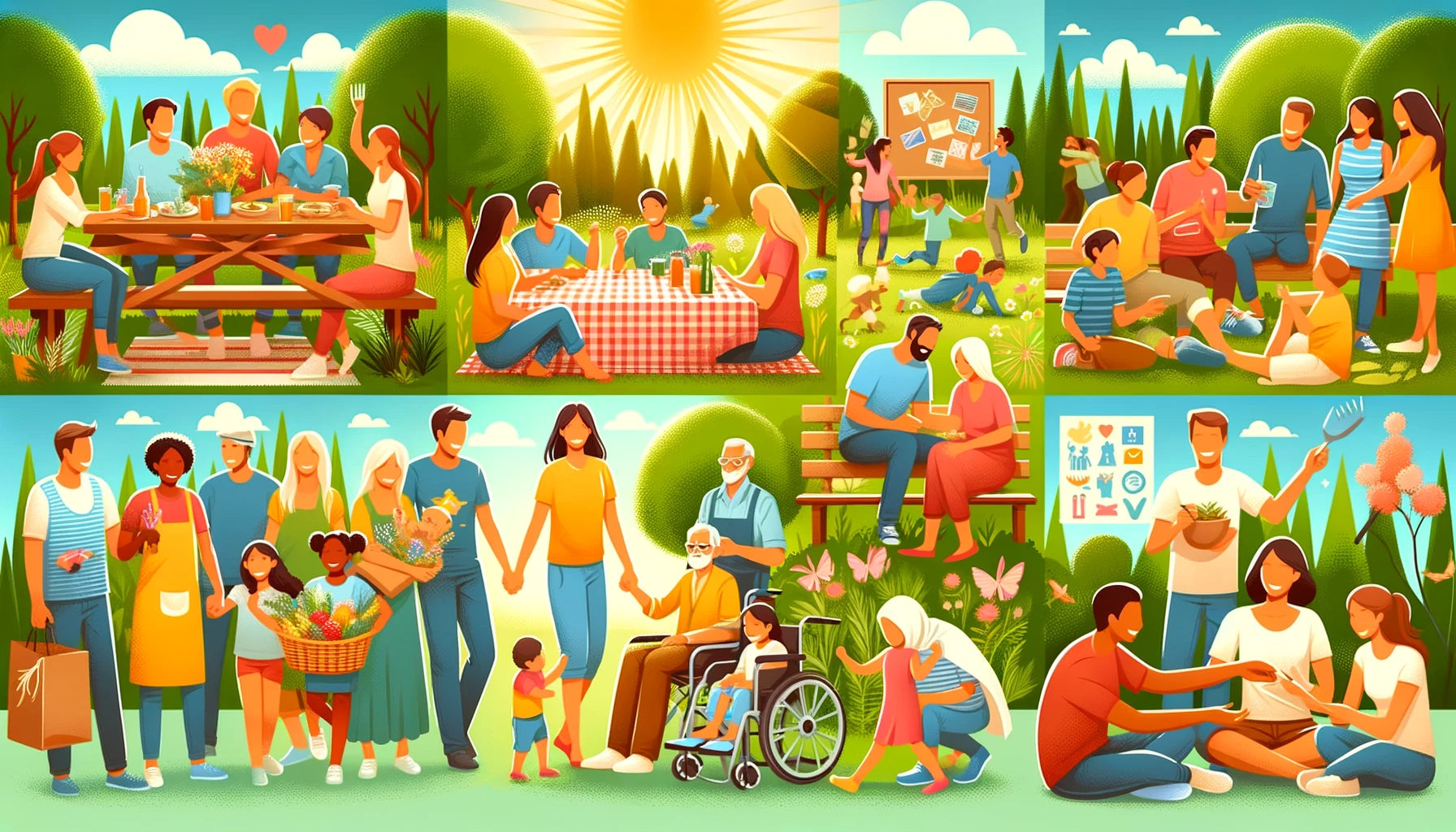  a heartwarming scene of social connections and their benefits for mental health. 