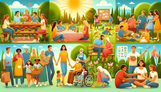  a heartwarming scene of social connections and their benefits for mental health. 