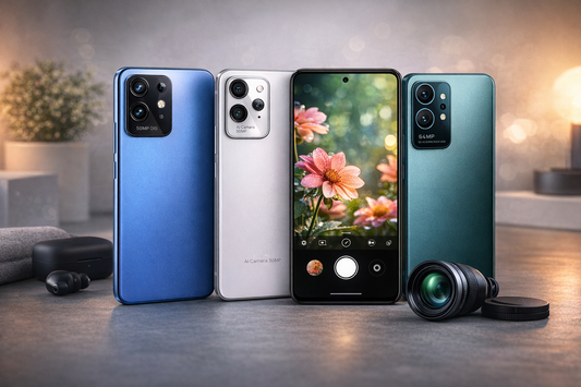 Budget smartphones showing camera features and photography capabilities