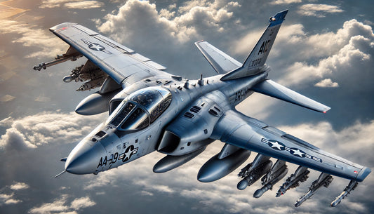 A Grumman EA-6B Prowler in flight, showcasing its advanced electronic warfare capabilities and distinctive design. The aircraft is known for its role in jamming enemy radar and communications, enhancing the effectiveness of coalition forces.