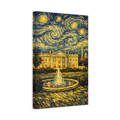 The White House Beneath a Starry Sky – Van Gogh Inspired Canvas Print in Van Gogh style canvas art, product image 30 of 68
