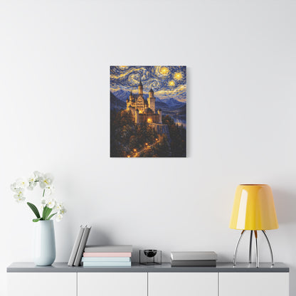 Neuschwanstein Castle Under a Starry Sky – Van Gogh Inspired canvas wall art, product image 43 of 56