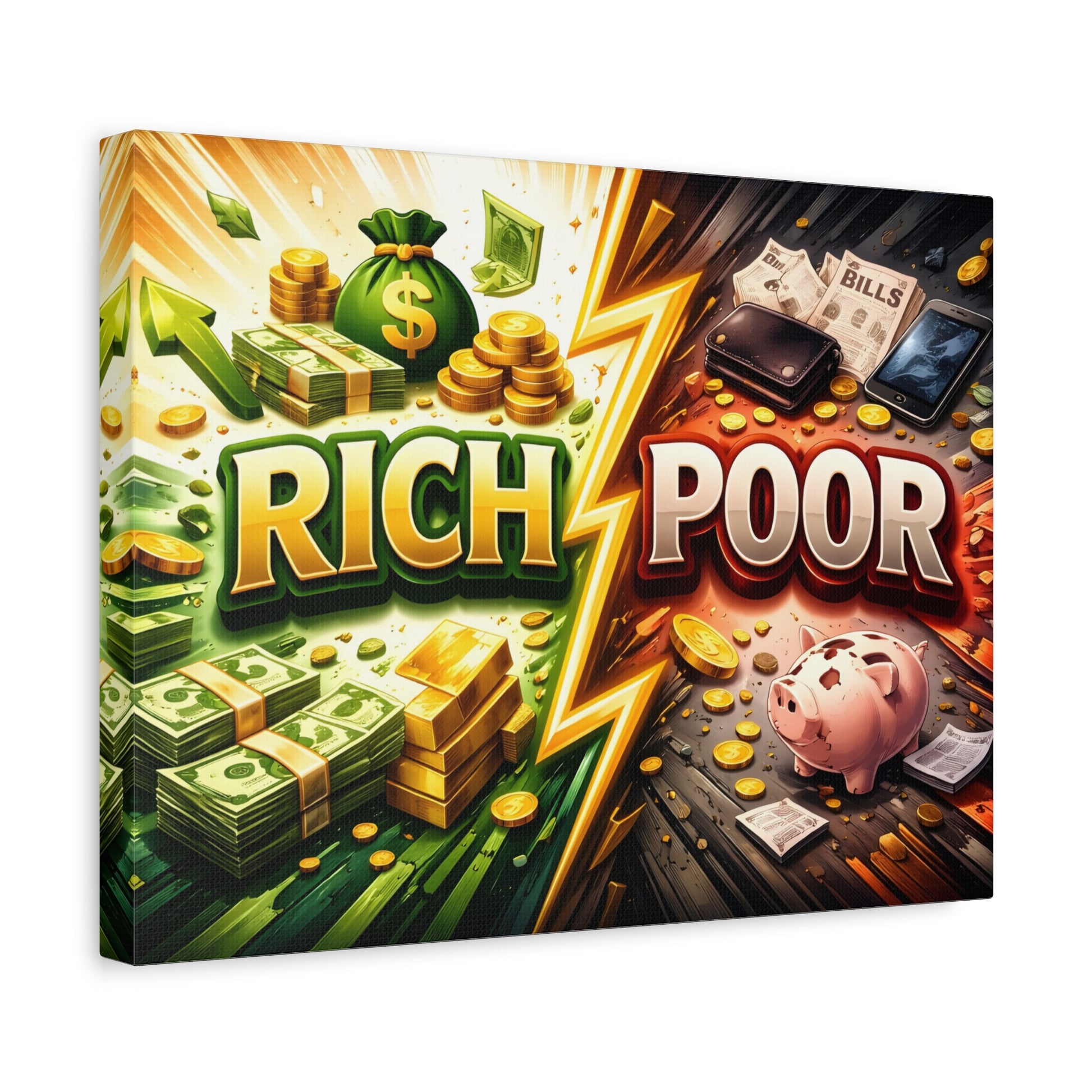 Rich vs Poor Abstract Money Mindset Canvas Canvas image 28