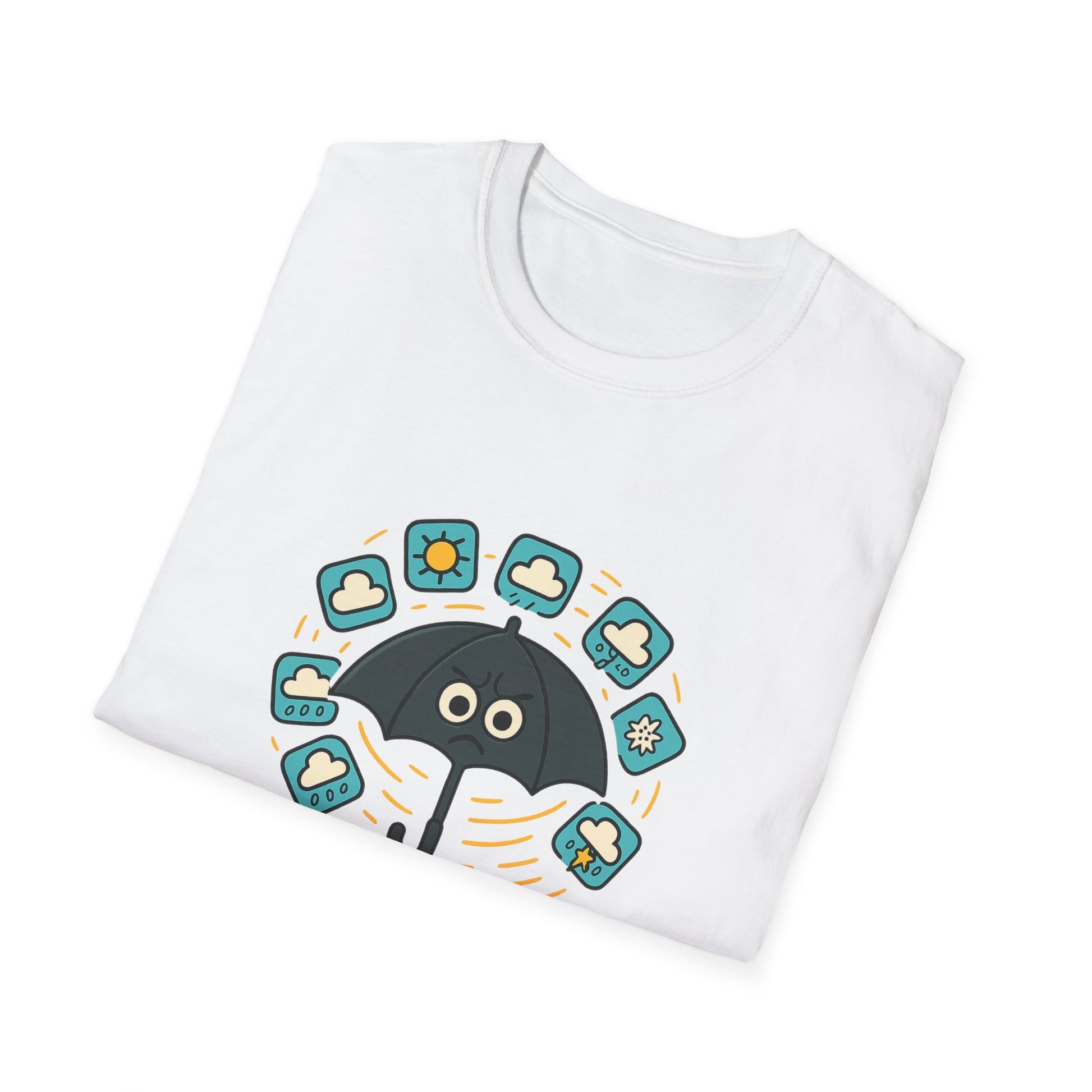 Centered product gallery image of the Weather App Overthinker tee design