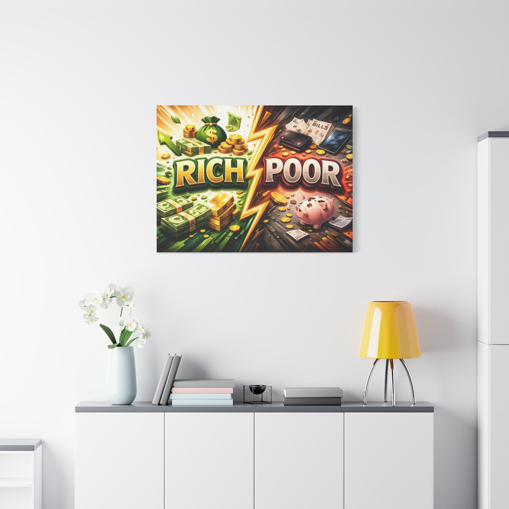 Rich vs Poor Abstract Money Mindset Canvas Canvas image 62