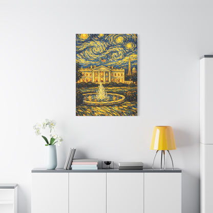 The White House Beneath a Starry Sky – Van Gogh Inspired Canvas Print in Van Gogh style canvas art, product image 61 of 68