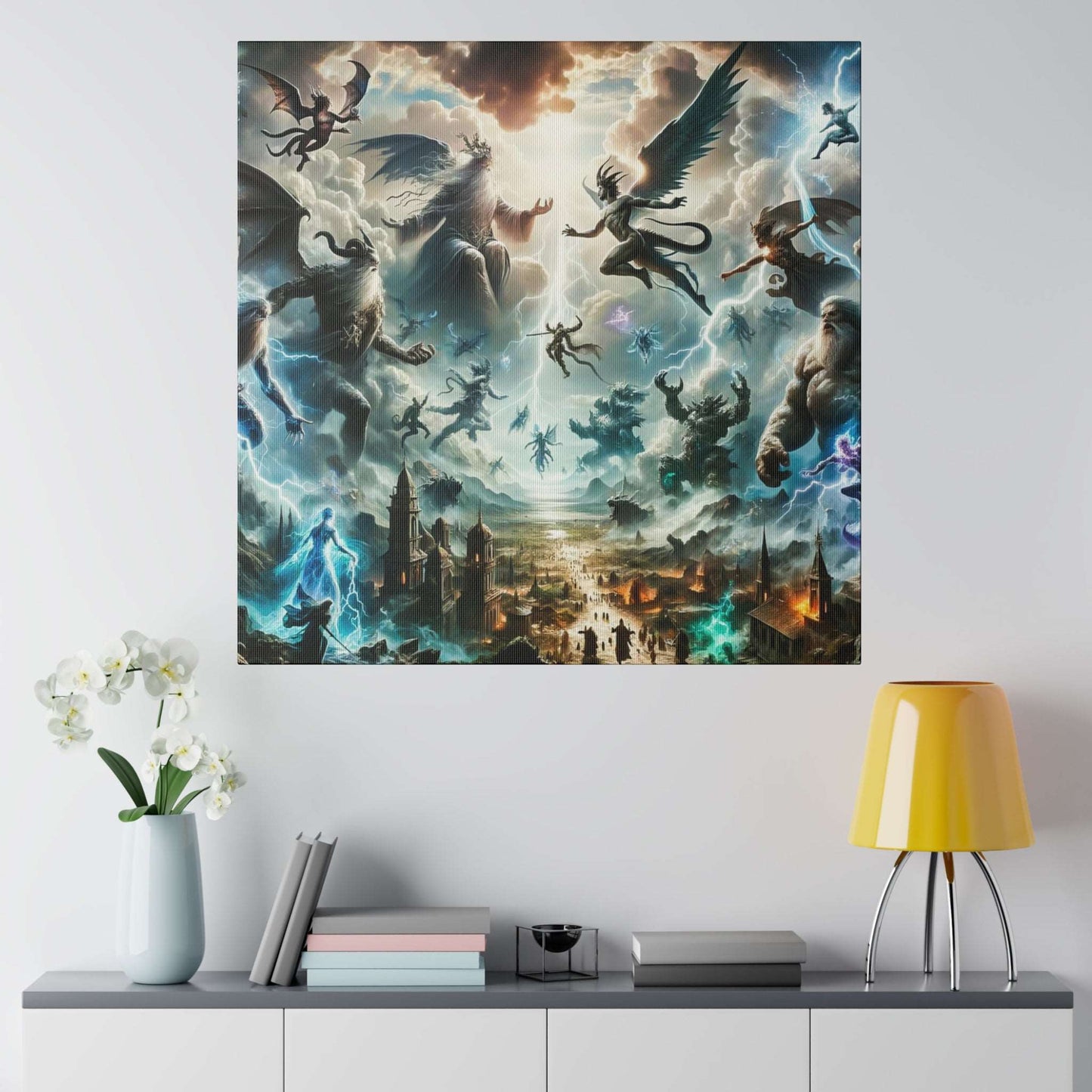 Battle of the Gods: Epic Mythological Canvas Art