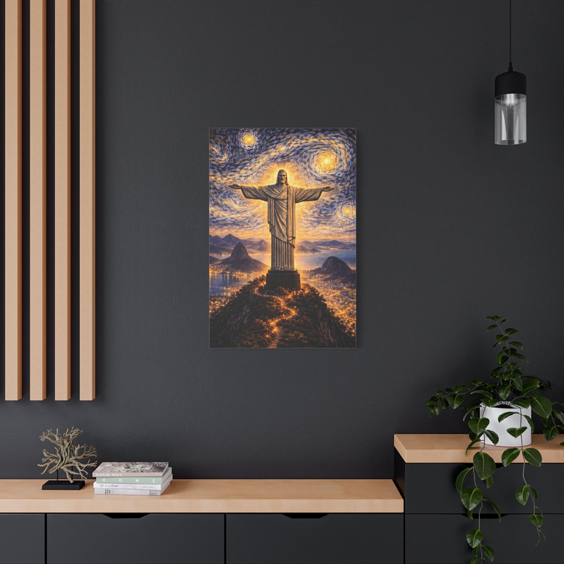 Christ the Redeemer Beneath a Starry Sky – Van Gogh Inspired canvas wall art, product image 55 of 64
