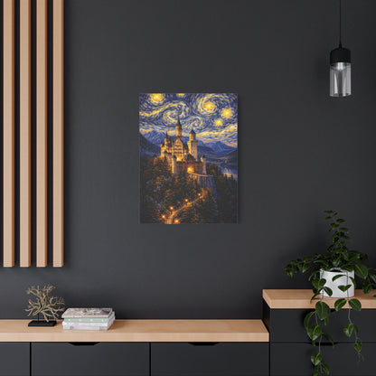 Neuschwanstein Castle Under a Starry Sky – Van Gogh Inspired canvas wall art, product image 47 of 56