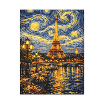 Paris in a Starry Dream – Eiffel Tower Van Gogh Inspired Canvas Print in Van Gogh style canvas art, product image 8 of 64