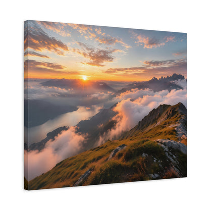 Golden Summit Above the Clouds Canvas Canvas image 48