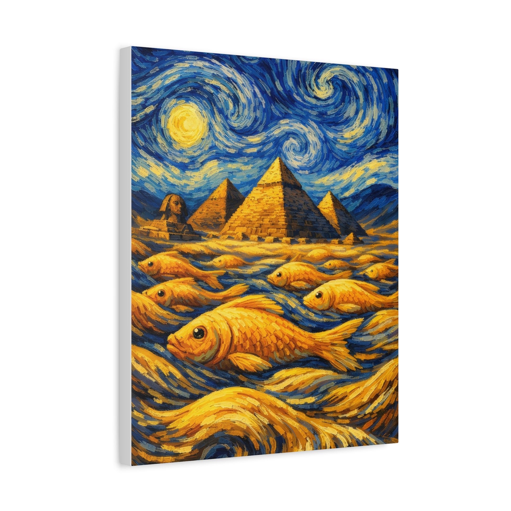 Golden Currents Over Giza – Van Gogh Inspired canvas wall art, product image 29 of 52
