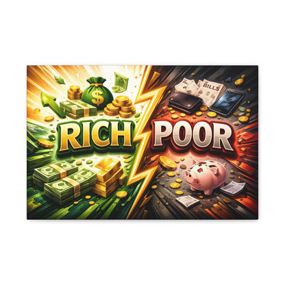 Rich vs Poor Abstract Money Mindset Canvas Canvas image 5