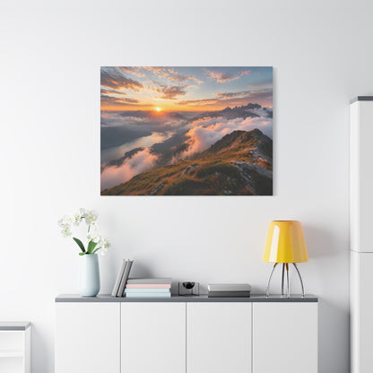 Golden Summit Above the Clouds Canvas Canvas image 76