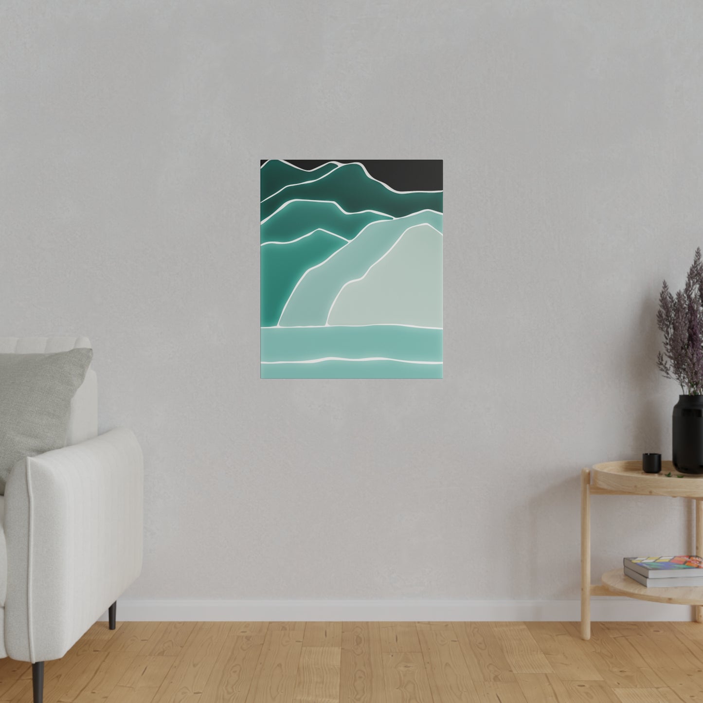 Modern Abstract Mountain Landscape Canvas - Stylish Home Decor Wall Art