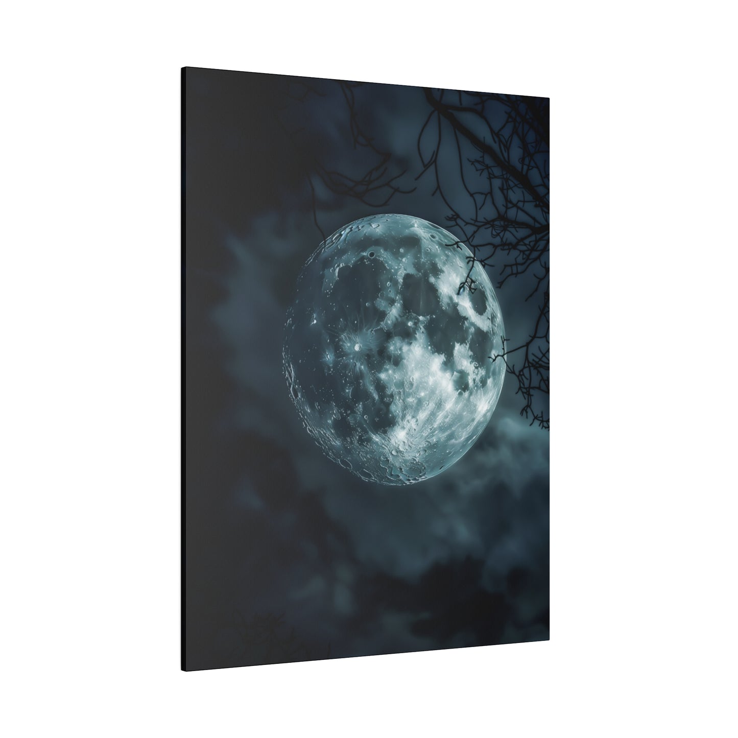 Lunar Whisper: Midnight Moon Canvas Art