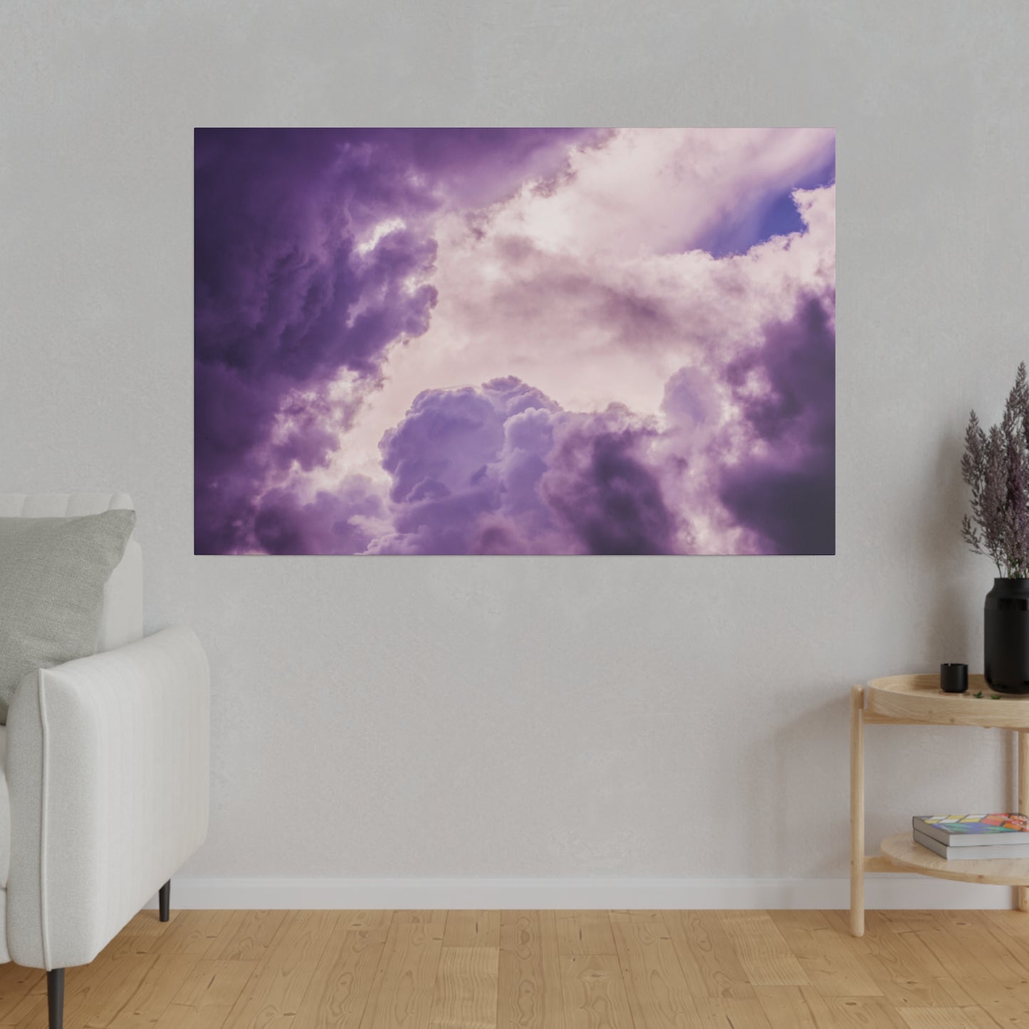 Mystic Purple Cloudscape: Ethereal Sky Canvas Print