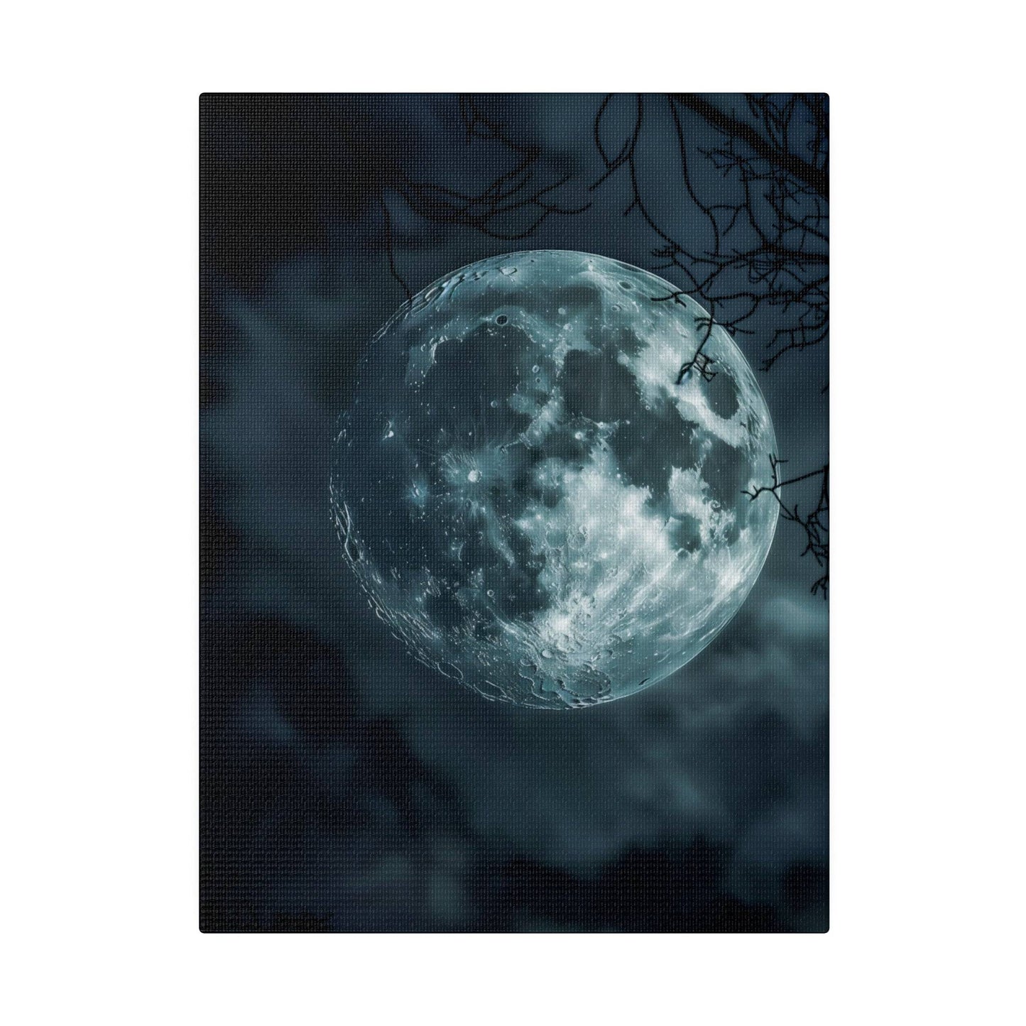 Lunar Whisper: Midnight Moon Canvas Art