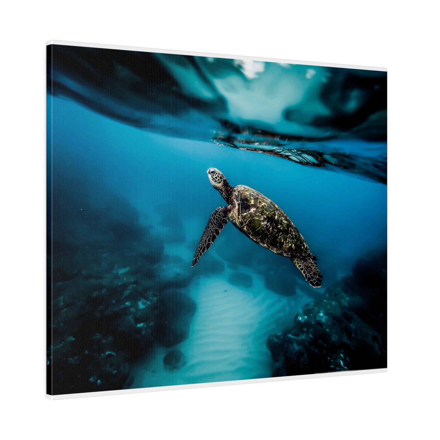 Ocean Grace: Sea Turtle Journey Canvas Art