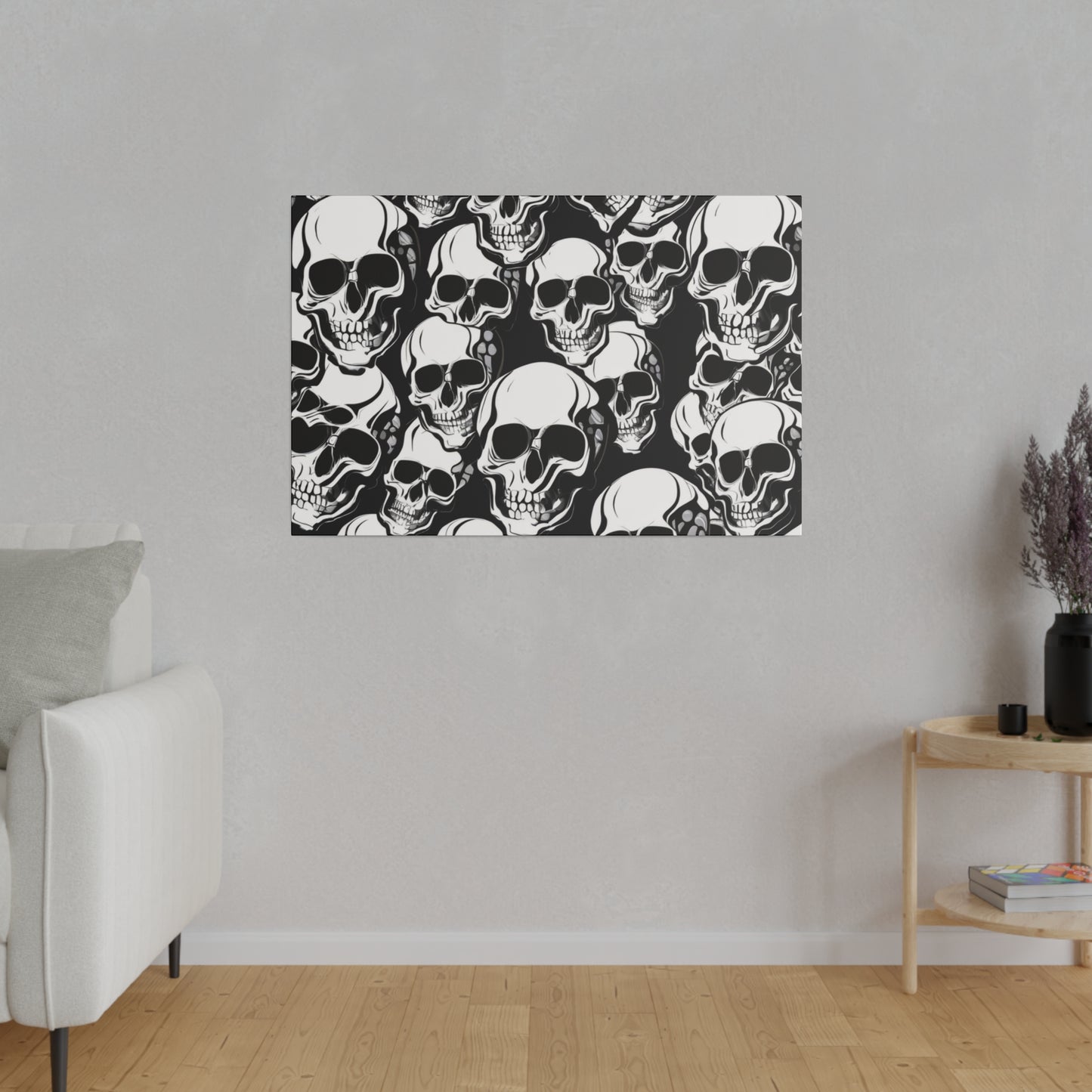 Bold Skull Pattern Canvas Wall Art